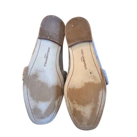 Karl Lagerfeld Paris Lynette Womens Tan Suede Chain Loafer Flats size 7.515 - Picture 8 of 8